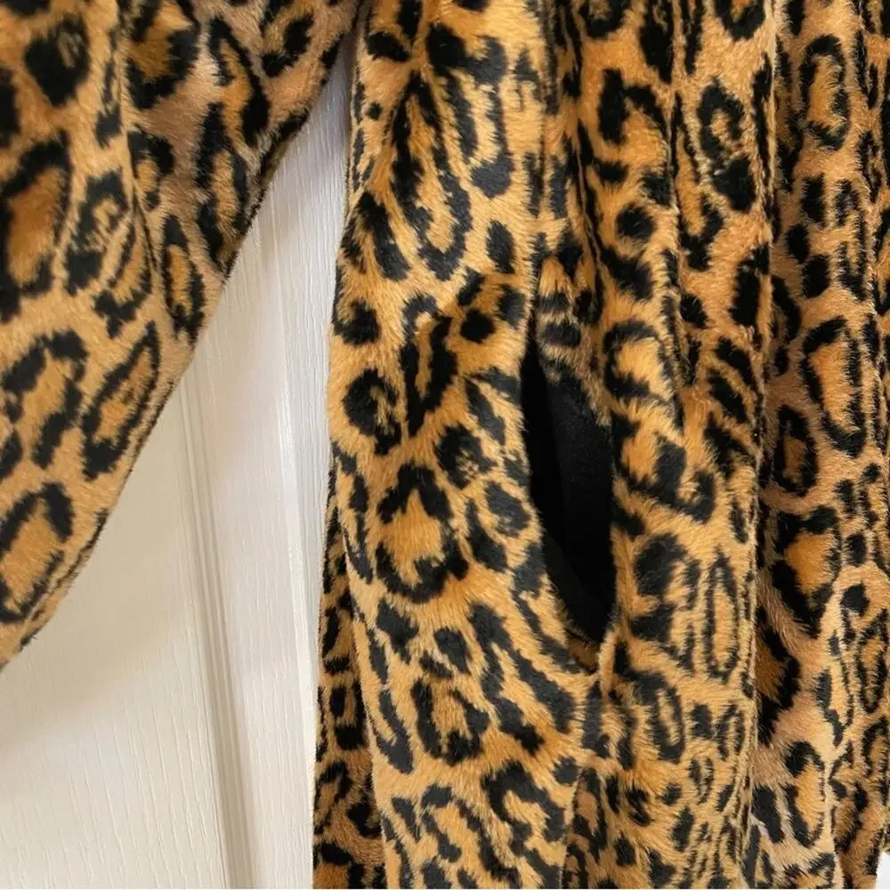 Dennis Basso Leopard Print Faux Fur Coat 1X Vintage Animal Print Mob Wife Style
